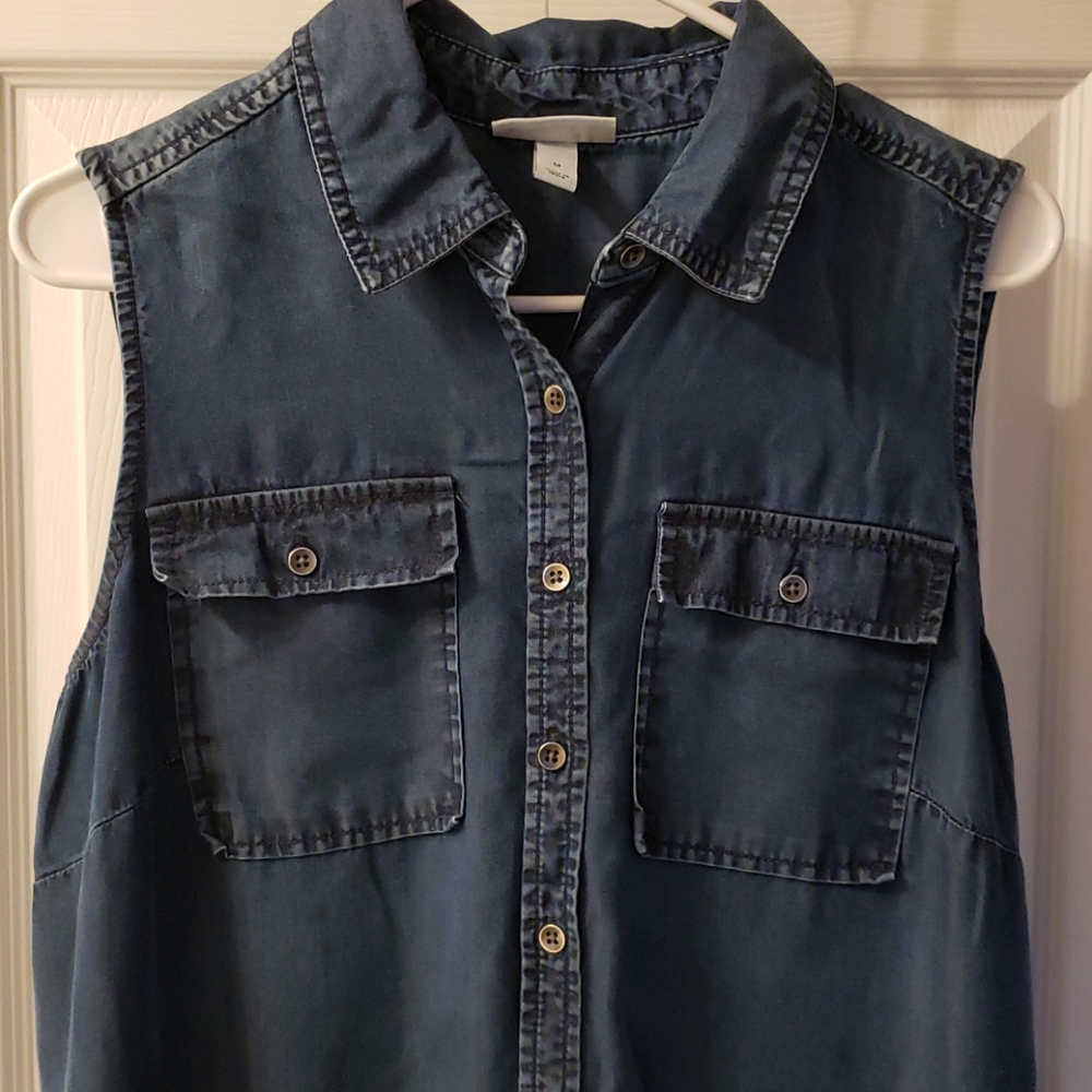 Maternity dress, jean dress, medium,  blue jean - Picture 2 of 7